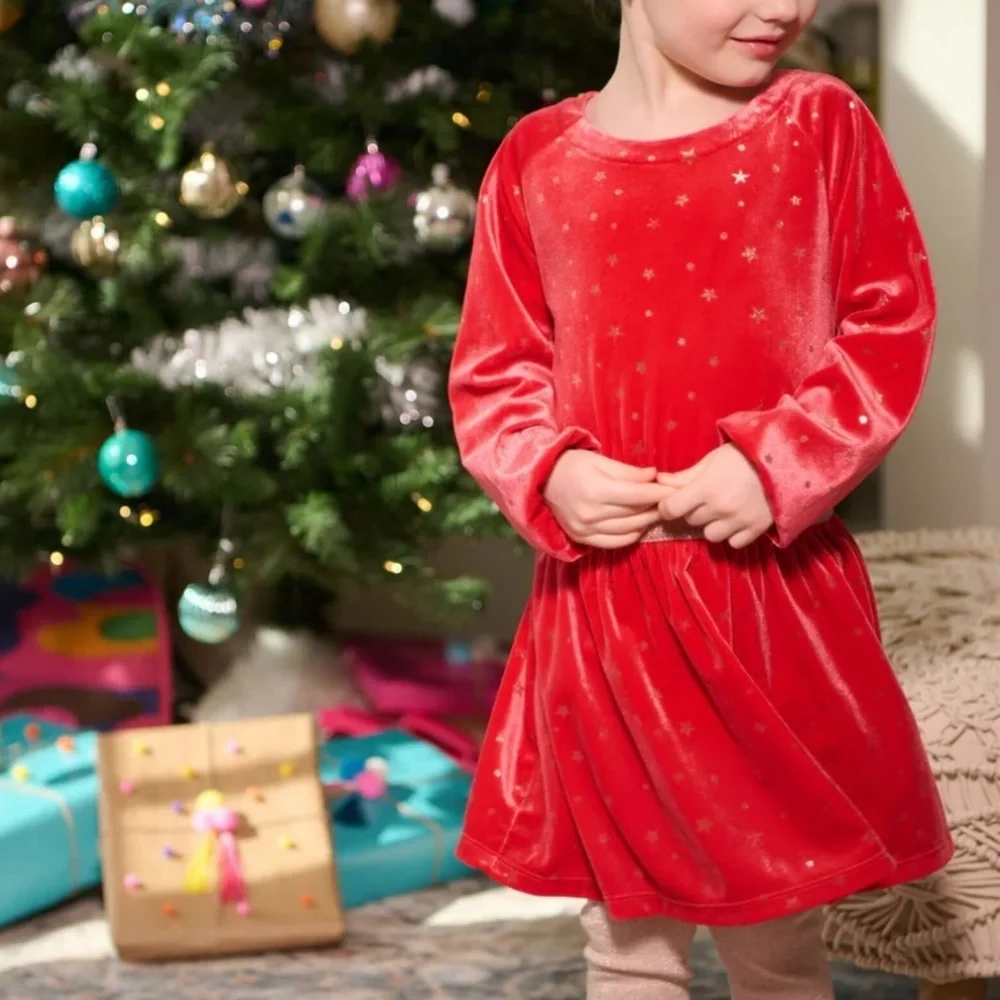 Hatley Kids Red Velvet Dress
